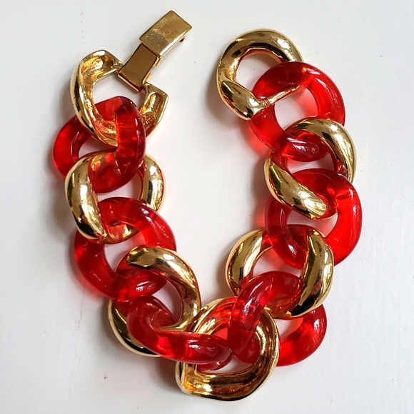 Replica Italy Jewelry - 🔥HP🔥VTG Replica Collection Italy Gold/Lucite Link Bracelet